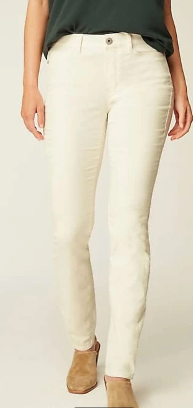 J Jill Authentic Fit Pull On Corduroy Jeans Womens Size XL Porcelain White New